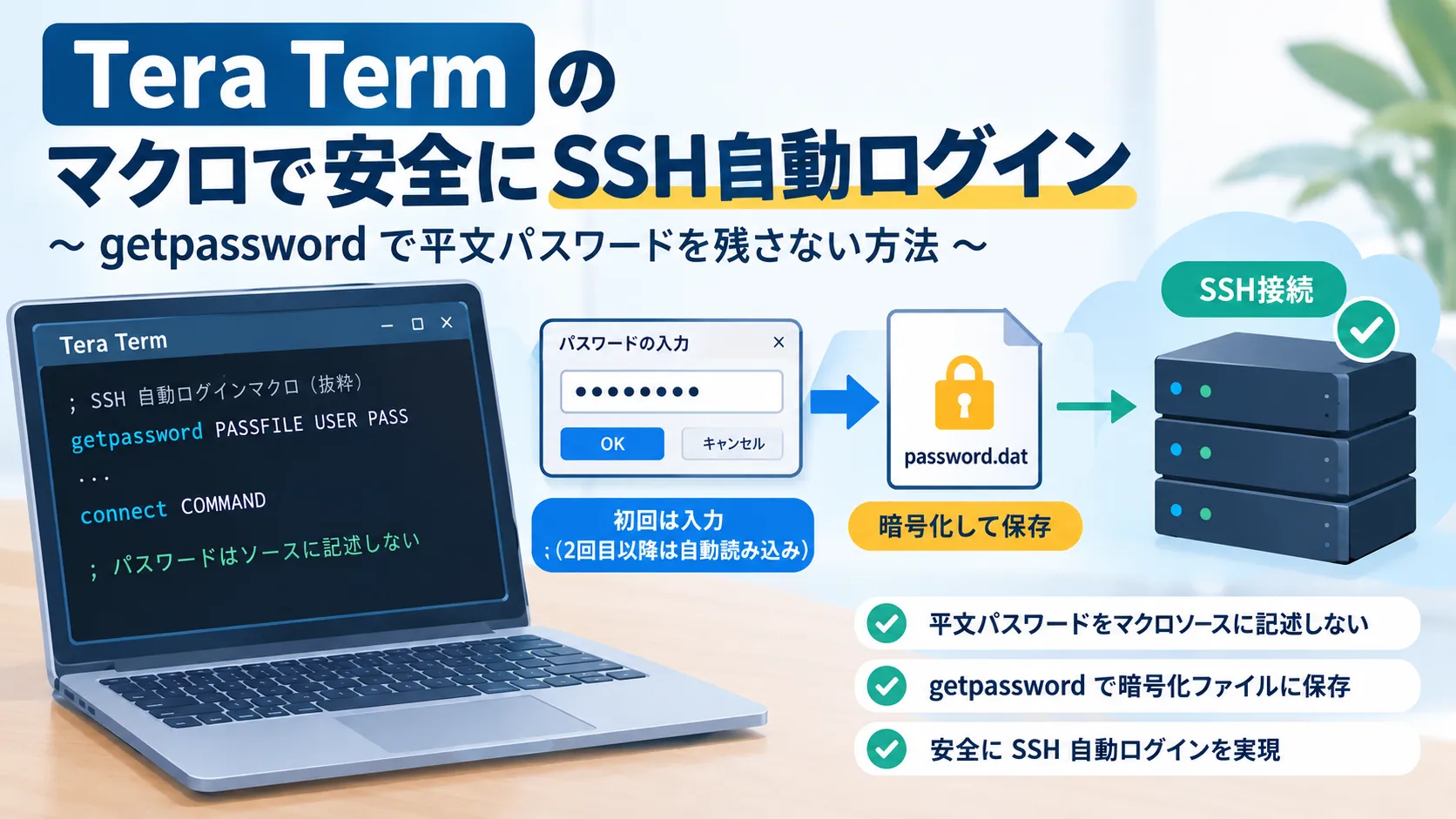 【TeraTermマクロ】パスワード暗号化で平文を防ぐ自動ログインの仕方