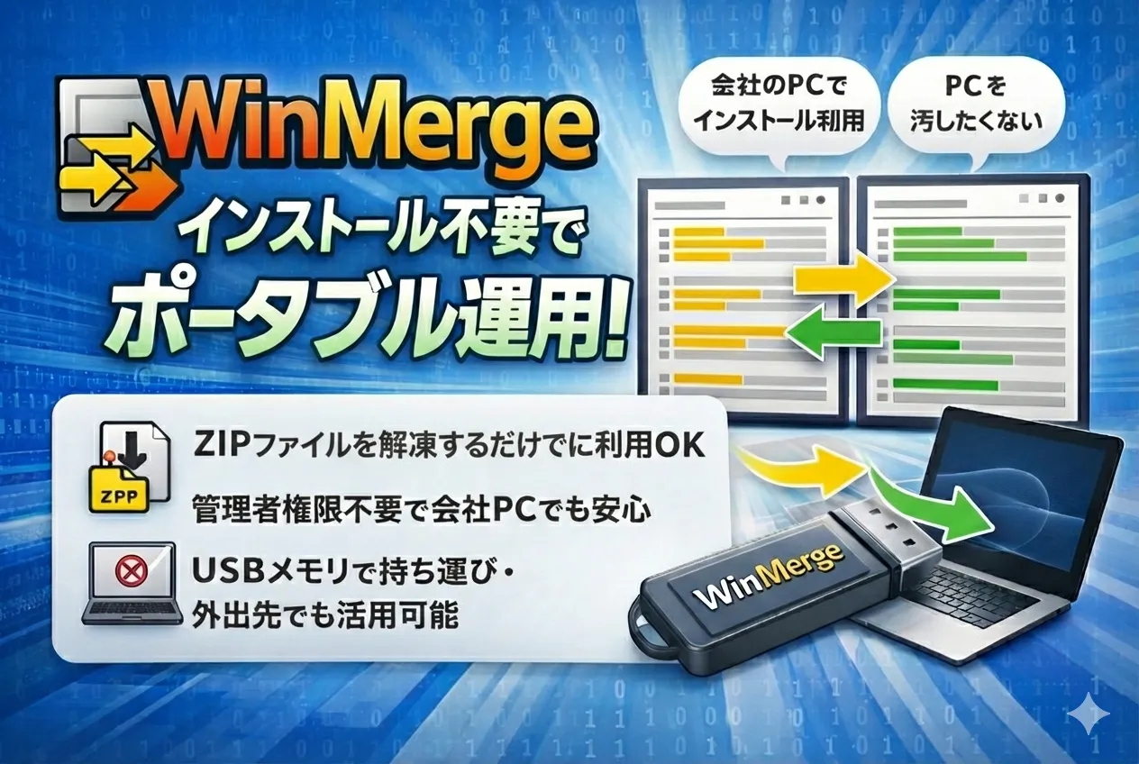 WinMergeをインストール不要で使う！ポータブル版の導入手順とメリットを解説