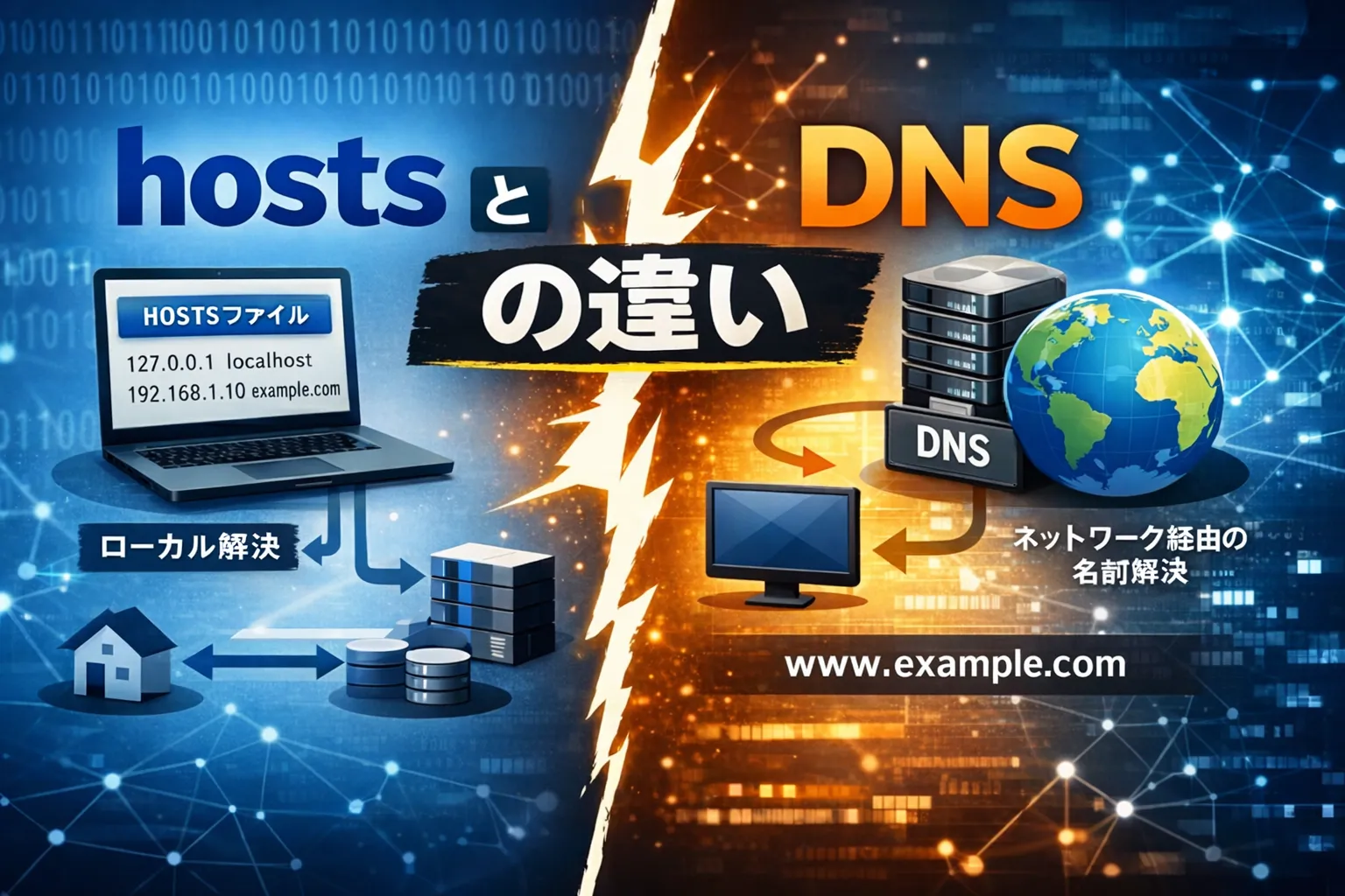 hostsファイルとDNSの違いとは？優先順位・仕組み・使い分けを解説
