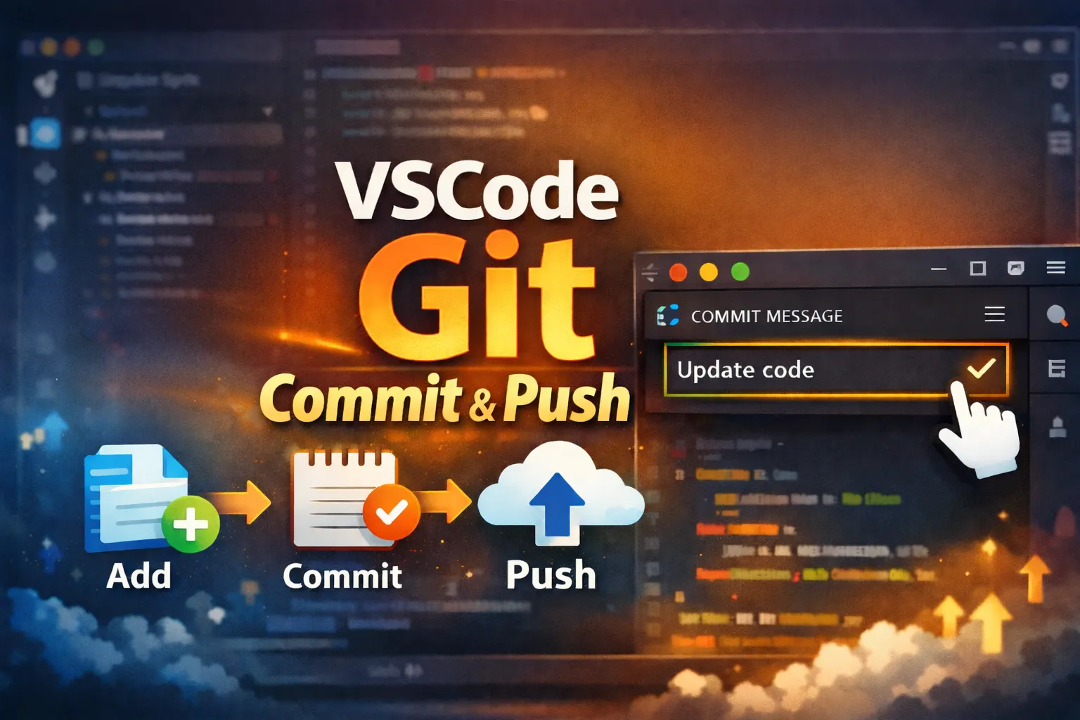 【VSCode】Gitのadd・commit・pushを簡単に行う方法