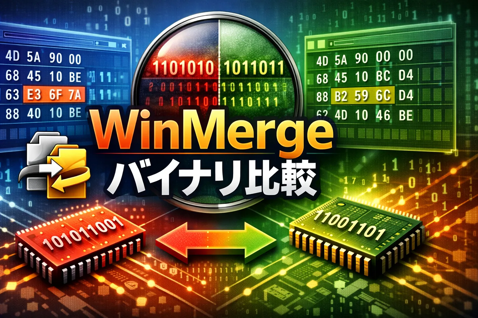 【完全ガイド】WinMergeでバイナリ比較をする方法