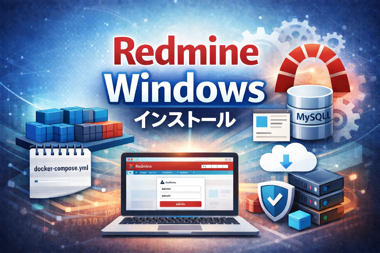 Windows版Redmineインストール手順｜Docker導入から自動起動まで