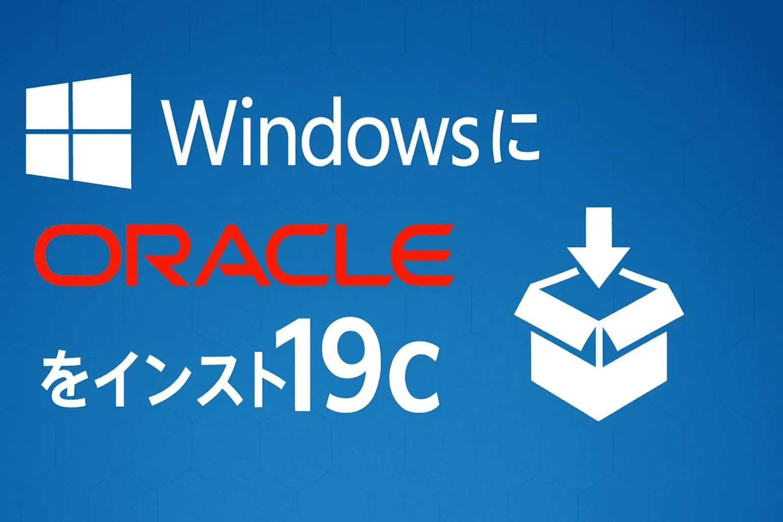 【Windows】Oracle 19cインストール手順
