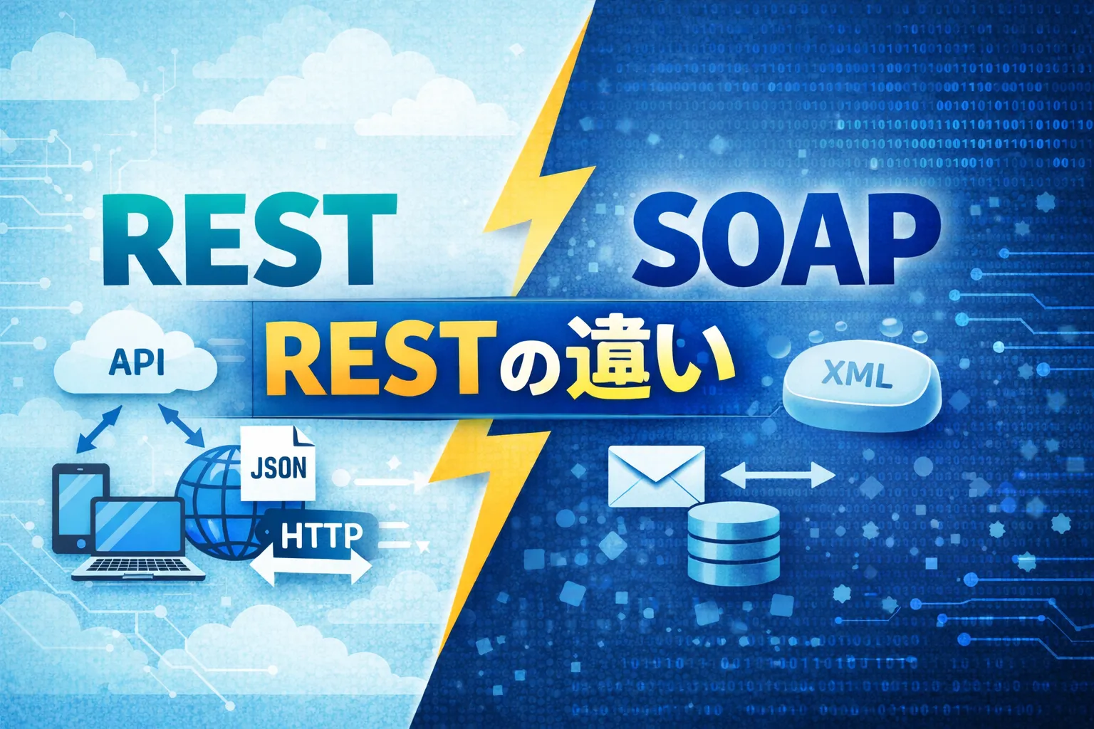 RESTとSOAPの違いを徹底比較！特徴・メリット・使い分けを解説