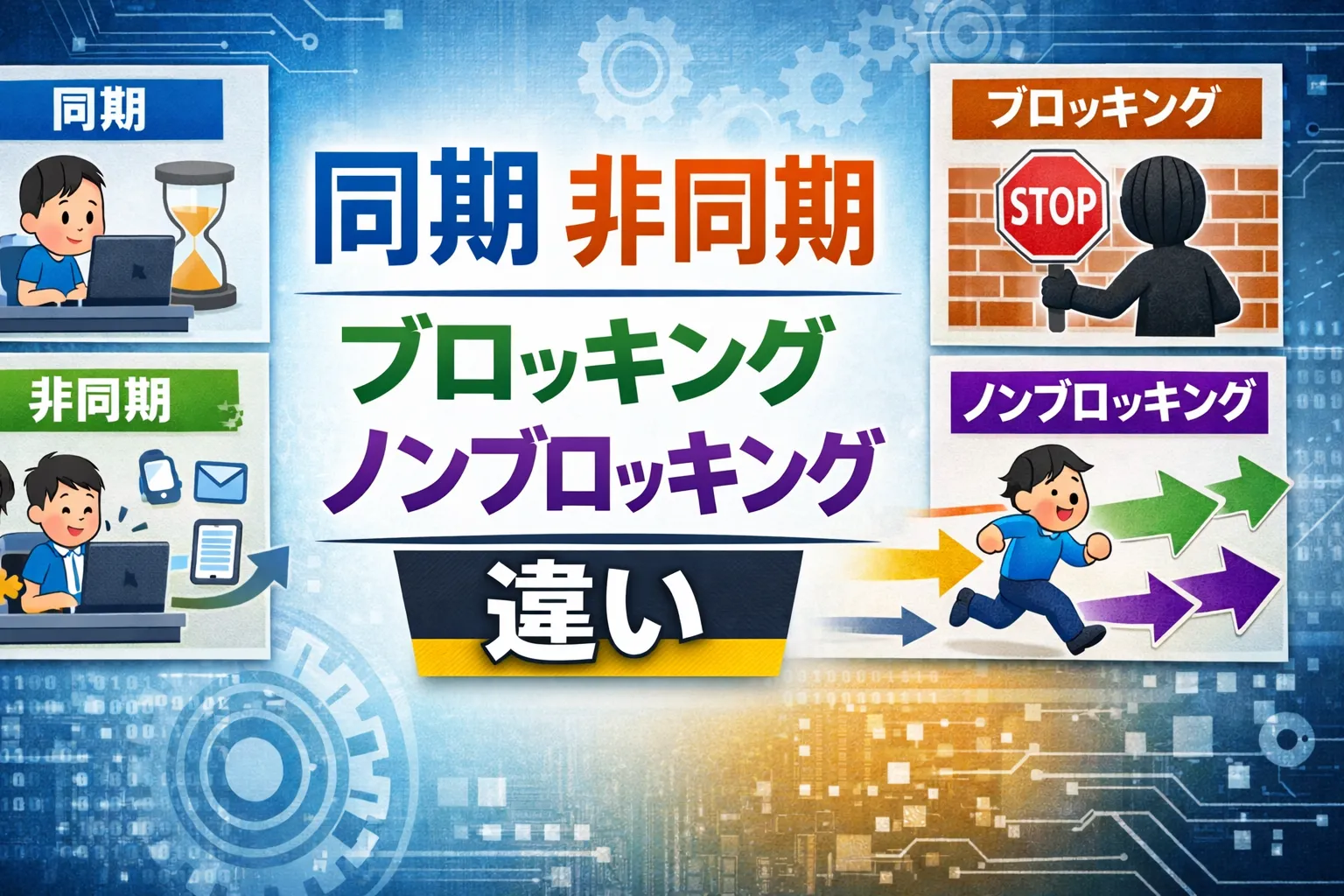 同期・非同期とブロッキング・ノンブロッキングの違い｜4つの概念を徹底比較