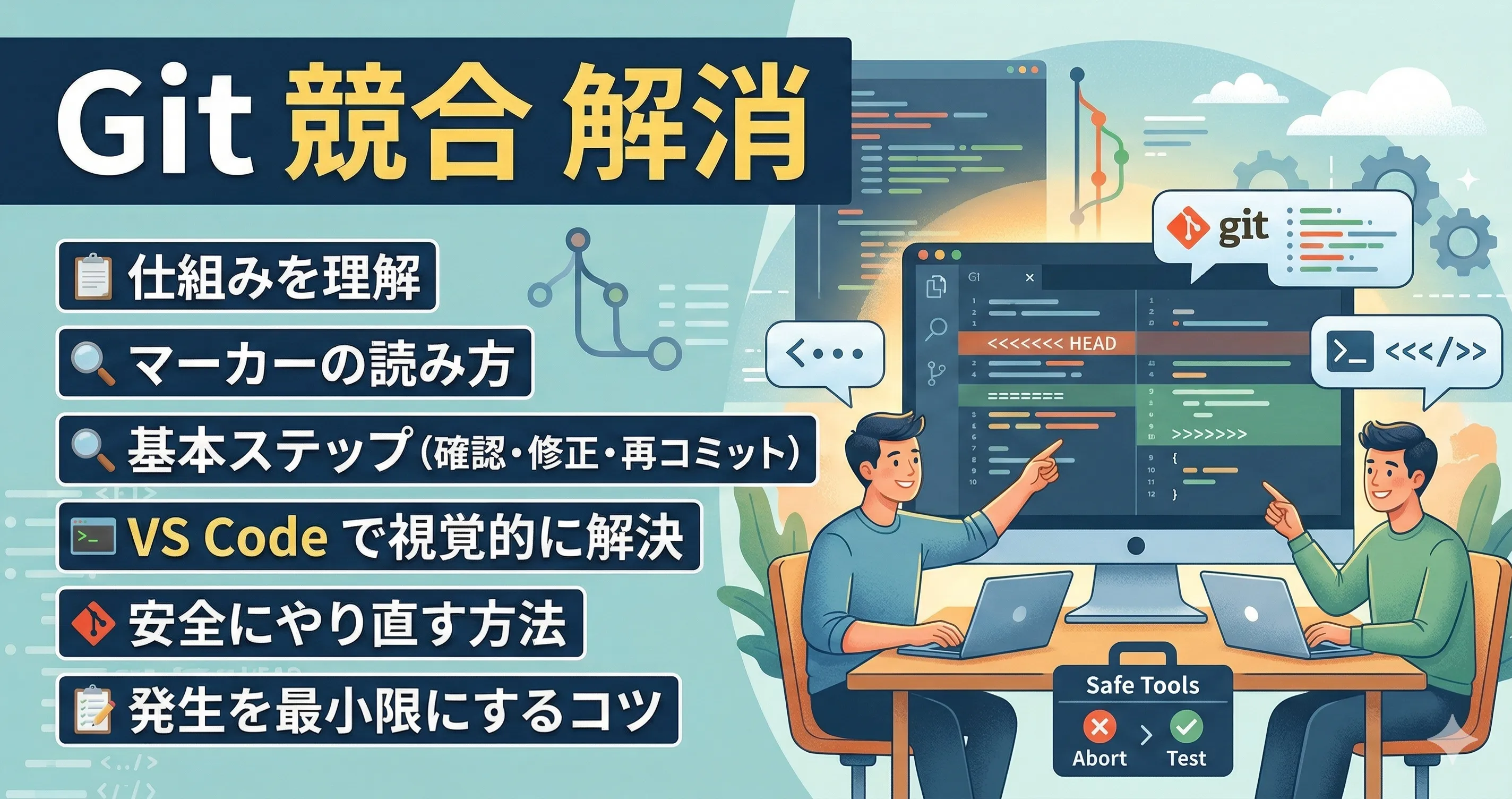 【Git】コンフリクト解消はもう怖くない！現場で迷わない具体的な手順