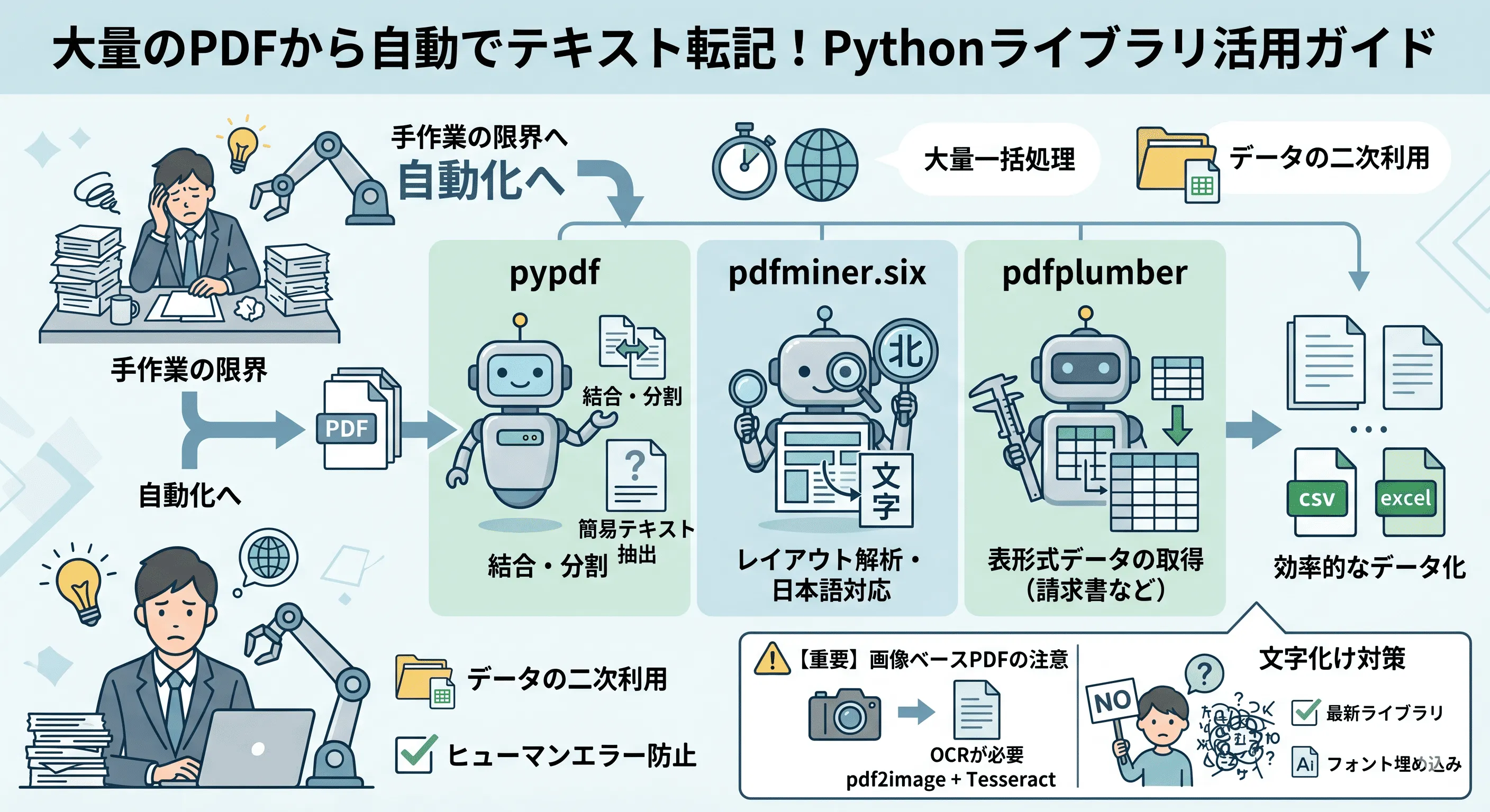 PythonでPDFテキスト抽出を極める！主要ライブラリを比較