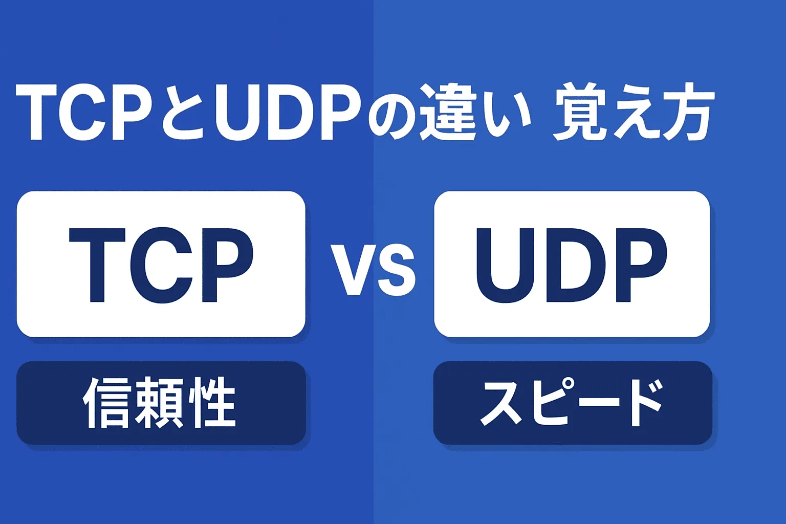 TCPとUDPの違いと覚え方：信頼性 vs スピードを徹底解説