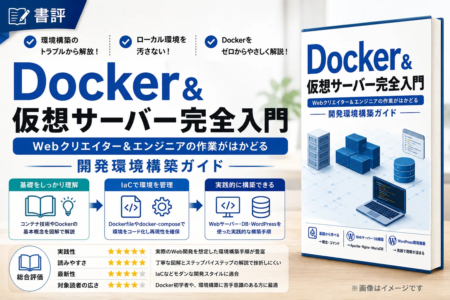 【書評】Docker&仮想サーバー完全入門 Webクリエイター＆エンジニアの作業がはかどる開発環境構築ガイド