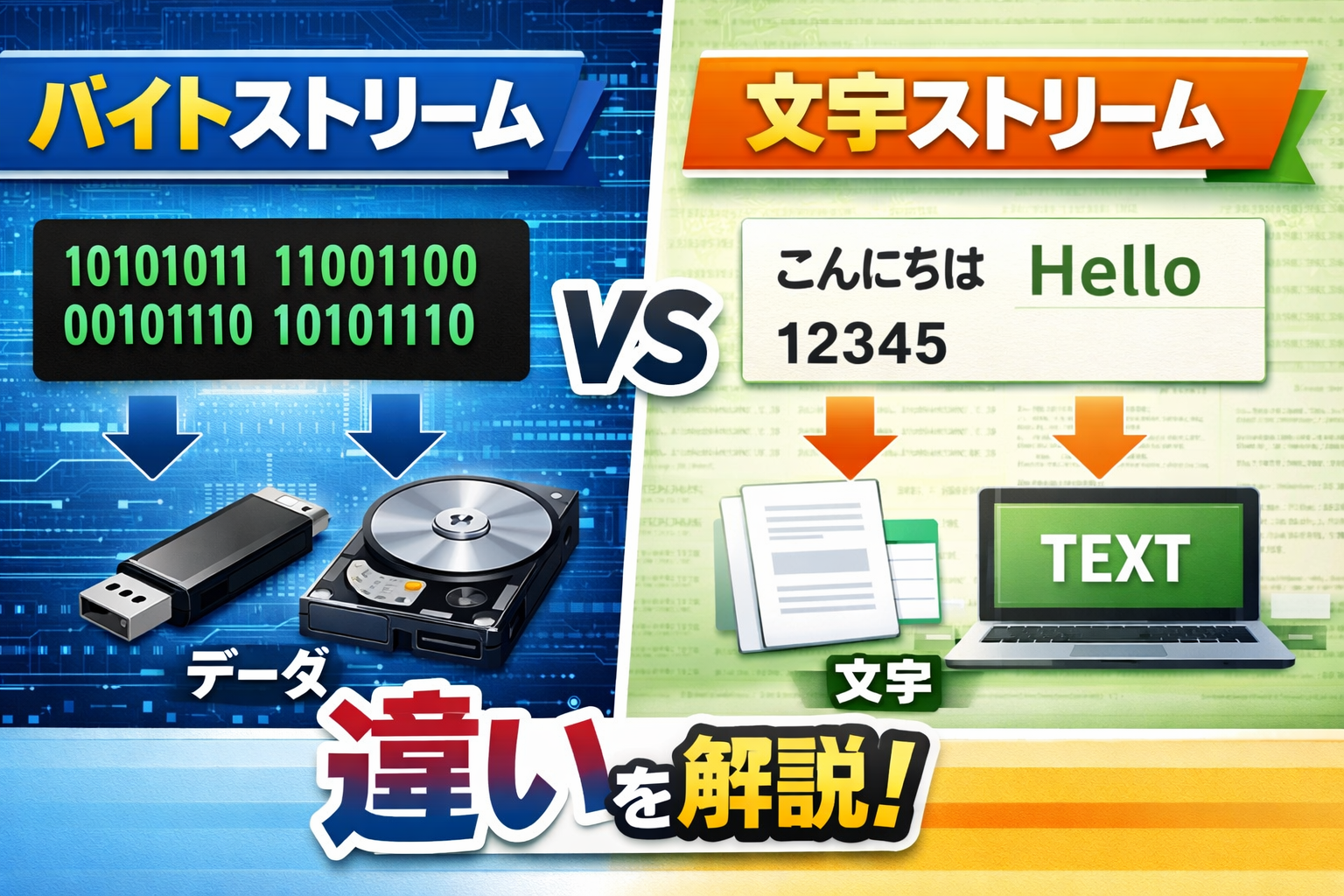バイトストリームとは？文字ストリームとの違いも解説！｜ITナレッジライフ