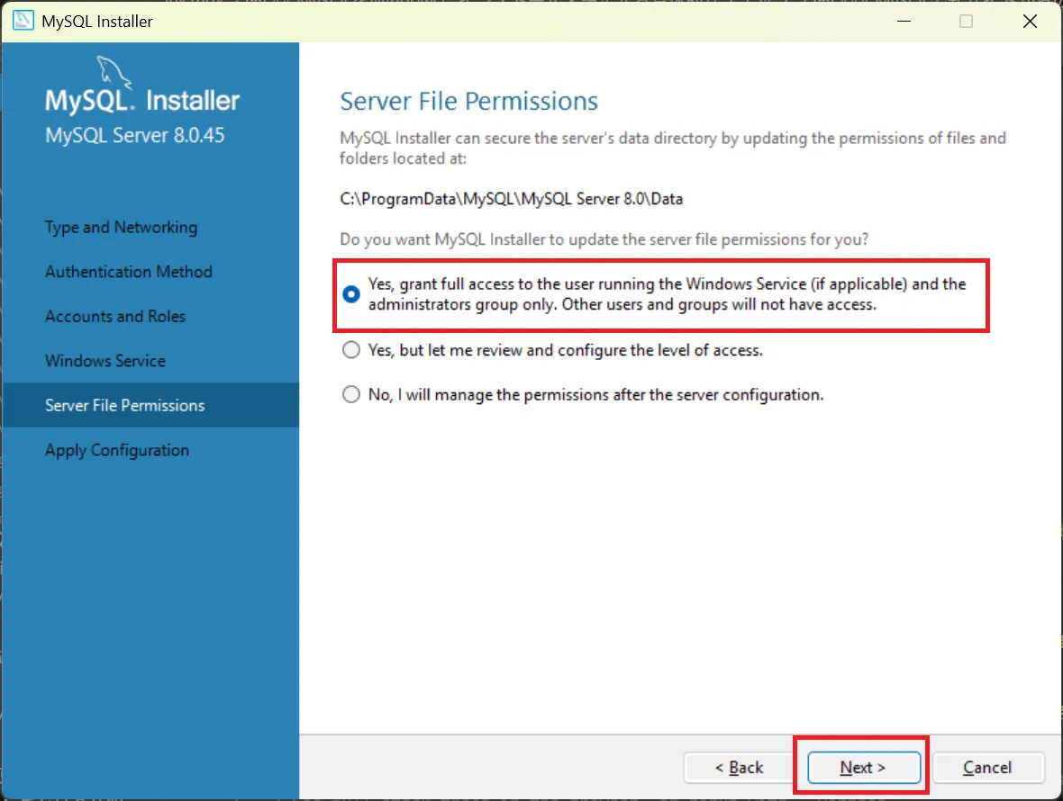 ファイル権限の設定