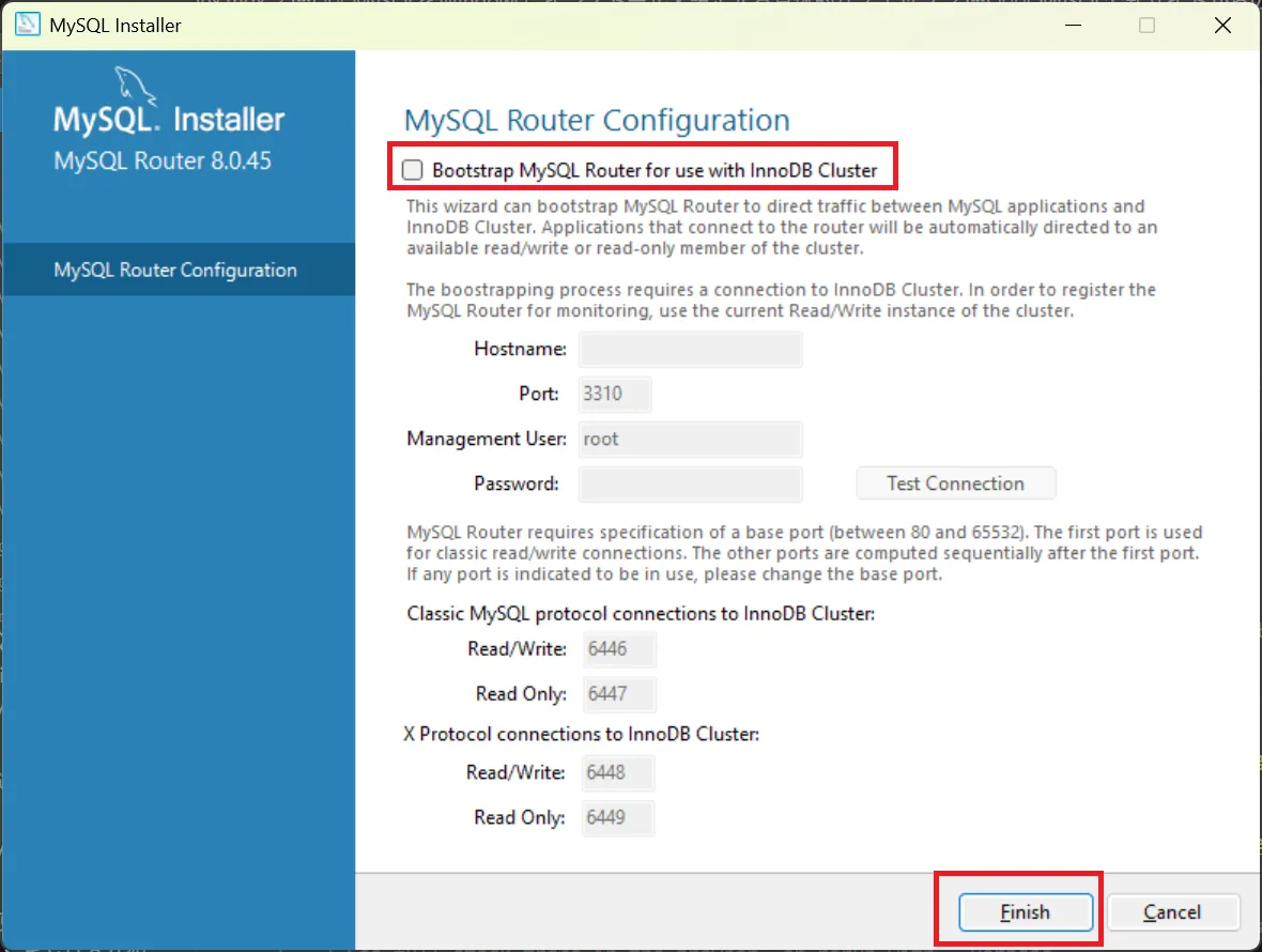 構成の完了確認