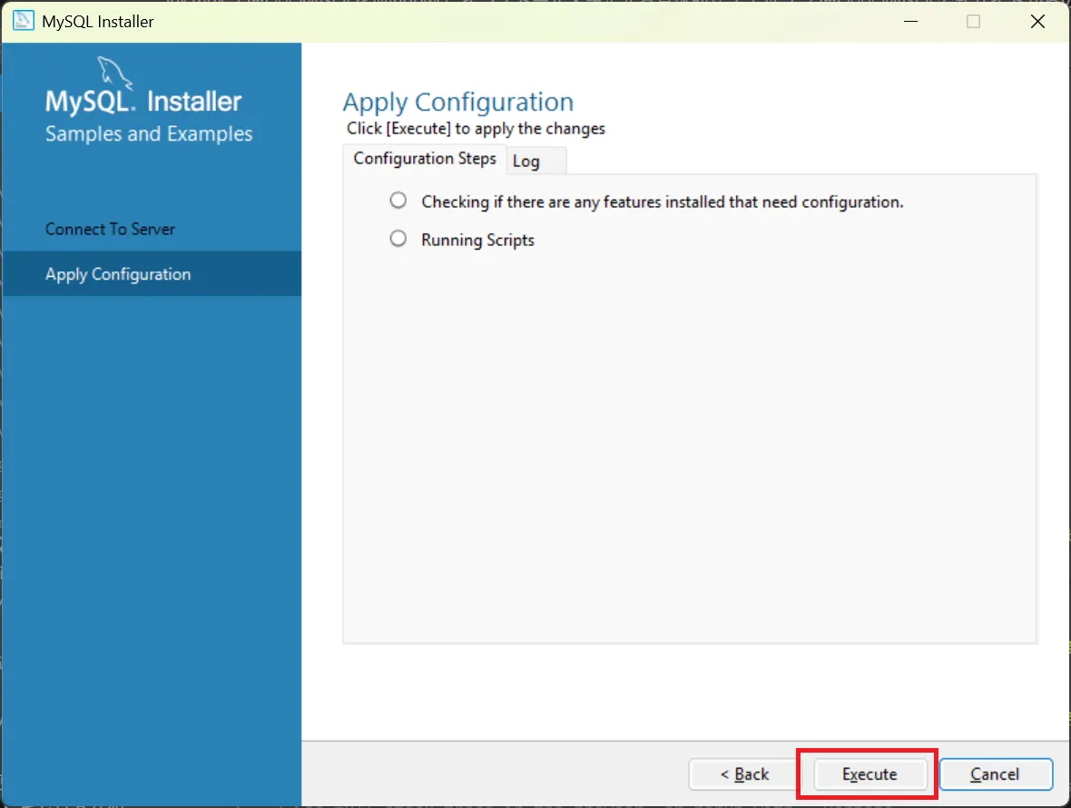 サンプル設定の完了